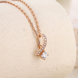 Venta al por mayor 18K oro rosa sólido Real calidad superior diamante Natural diseño Irregular colgantes bonito regalo para novia para cumpleaños - Product Image 5