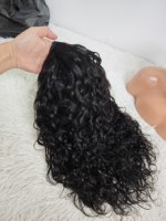 Perruques mi-longues Letsfly en cheveux humains, vague d'eau, à enfiler, mi-perruques entièrement faites à la machine, perruque à clips avec cordon de serrage, vente en gros 10A 200g