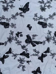 Tissu en dentelle papillon noir, tissu en <span class=keywords><strong>tulle</strong></span> brodé floral papillon, maille transparente multicolore pour <span class=keywords><strong>couture</strong></span> DIY - Product Image 3