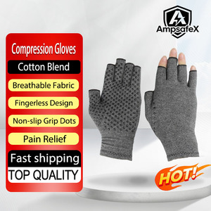 Guantes de Compresión sin Dedos de Algodón, Textura Suave, Transpirables, para Alivio del Dolor de Artritis en las Manos, Venta Directa de Fábrica AmpsafeX - Product Image 1