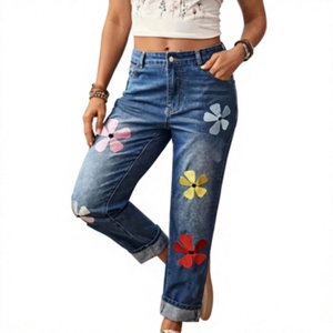 Jeans de Mezclilla de Cintura Alta y Pierna Recta para Mujer, Corte Regular, Sin Elástico, Estilo Casual, Largos, Marca TRIBON SPORTS - Product Image 1