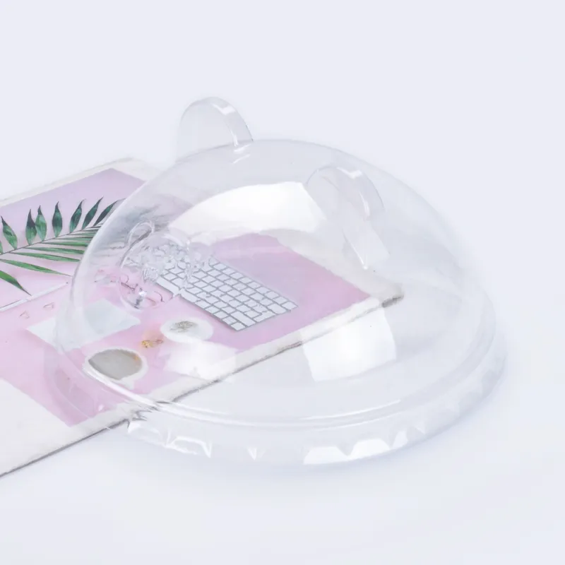 नई डिजाइन प्लास्टिक कप कवर 90mm पालतू भालू कान गुंबद lids