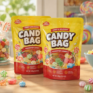 Custom Printed Glossy Heat Seal Aluminum <b>Foil</b> Doypack Stand up Pouch Food Packaging Bags With Clear <b>Window</b> - Product Image 1