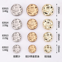 Bouton en métal à surface froissée et tige irrégulière pour manteau, pull, tricot, personnalisation OEM, usine