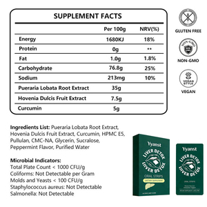 Complément alimentaire à base de plantes OEM/ODM, bandes orales pour la détoxification du foie, favorisent le nettoyage du foie et la détoxification des reins, absorption rapide, échantillon gratuit. - Product Image 5