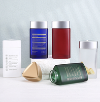Bouteille en verre triangulaire exfoliante de 120 ml pour comprimés, capsules, huile de poisson, soins de santé, pilules compressées, emballage de poudre