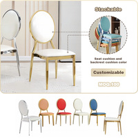 Chaise d'Hôtel Moderne en Métal Plaqué Or, Design Dossier Cercle Solaire pour Mariages, Événements, Banquets, Conférences et Restaurants