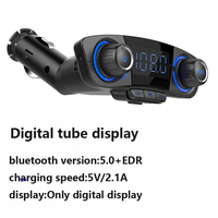 BT06 5.0 Émetteur FM Autoradio Lecteur MP3 Mains Libres Kit Voiture Lecteur Audio Sans Fil MP3 AUX avec Double Port USB