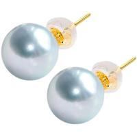 Boucles d'oreilles en perles d'eau salée Akoya 3A, 6-8 mm, rondes, couleur gris argent, tige en argent sterling 925, bijoux minimalistes pour mariage, pour la mariée