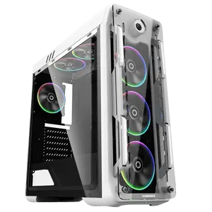 Metalfish — châssis pour ordinateur gamer RGB, tour de pc ATX avec fenêtre transparente, usb 3.0