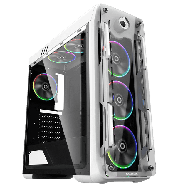 Gamemax Computer Gaming RGB Chassis, USB3.0 Transparent Window Side Midi Tower ATX Case