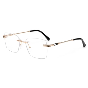 نظارات كمبيوتر معدنية مضادة للضوء الأزرق بتصميم ماسي للحماية من الإجهاد، خفيفة الوزن ومريحة بدون إطار - Product Image 5