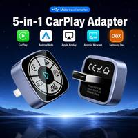 Adaptador Inalámbrico CarPlay 5 en 1 con Soporte para Android Auto, Airplay, Miracast y Samsung Dex, 1 Año de Garantía