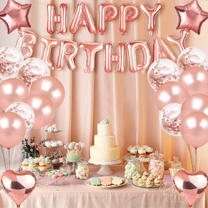 Ensemble de décoration de ballons or rose, fournitures pour fête d'anniversaire, décoration de fête joyeuse, décoration de mariage - Product Image 4