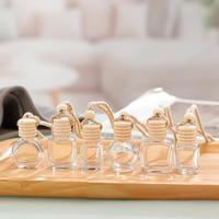 Diffuseur d'arômes pour voiture, emballage transparent, flacons de parfum vides en verre de 5 ml, 8 ml, 10 ml, bouchon à vis en bois estampé à chaud, rafraîchisseur d'air KeRuiJia