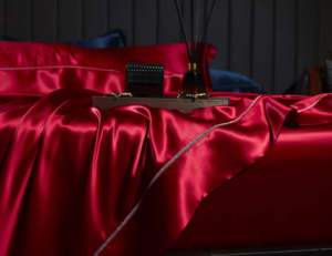 Hot Bán Sang Trọng Thêu Satin 100% Dâu Lụa 4 Mảnh Chăn Bedsheet Bộ Đồ Giường <span class=keywords><strong>Set</strong></span> Với Mượt Khăn Trải Giường Đặt Vỏ Gối - Product Image 5