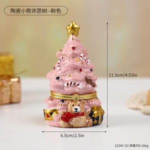 Vente en gros <span class=keywords><strong>de</strong></span> nouveaux ours en peluche en céramique ornement d'arbre <span class=keywords><strong>de</strong></span> Noël comme décor <span class=keywords><strong>de</strong></span> vacances bonbons et chocolats <span class=keywords><strong>de</strong></span> Noël avec emballage créatif - Product Image 6