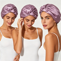 Bonnet en satin turban en gros pour soins capillaires, personnalisable avec logo et emballage, bonnet de nuit doux pour femmes