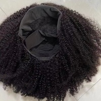 Bandeau Offert, Perruque Bandeau Cheveux Humains 100% Brésiliens Crépus Bouclés, Perruques Bandeau Cheveux Humains Colorés pour Femmes Noires