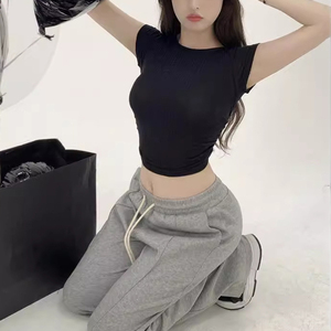 OEM Crop <span class=keywords><strong>Top</strong></span> T-shirt <span class=keywords><strong>dos</strong></span> <span class=keywords><strong>nu</strong></span> pour filles col rond femmes Slim Fit t-shirts <span class=keywords><strong>dos</strong></span> <span class=keywords><strong>nu</strong></span> Crop <span class=keywords><strong>Top</strong></span> - Product Image 6