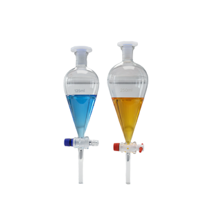 Entonnoir à huile de laboratoire en verre borosilicate, couleur argent, résistant aux produits chimiques, fournitures de laboratoire XZ - Product Image 1