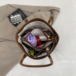 Borsa a <span class=keywords><strong>tracolla</strong></span> con cerniera morbida in Pu di alta qualità classica speciale semplice borsa a mano da donna di grandi dimensioni - Product Image 4