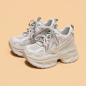 Baskets pour femmes Printemps-Été 2026 Nouvelle Collection Maille Respirante avec Talon Intégré de 8 cm Baskets Décontractées Polyvalentes pour Femmes - Product Image 5