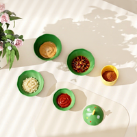 Ensemble de plats à condiments et à en-cas en céramique et porcelaine, 5 étages, en forme d'arbre de Noël, pour la décoration de la maison