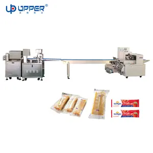 Machine d'extrusion et d'emballage automatique de gâteaux, pour feuille de protéines, enveloppante horizontale, pour emballage des biscuits