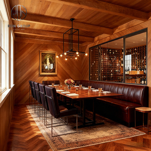 Ron Group Commercial <strong>Bar</strong> Stools <strong>Square</strong> Wood <strong>Table</strong> Leather Booth Seating Custom Restaurant Furniture <strong>Table</strong> - Product Image 2