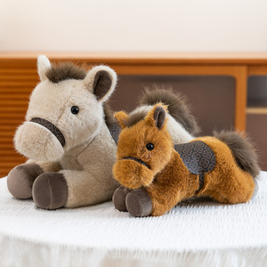 Juguetes de Peluche de Caballo Suaves y Realistas, Recuerdos Personalizados para Exposiciones de Año Nuevo, Regalos para Clientes, Lindos Animales de Peluche de Caballo de Granja - Product Image 2