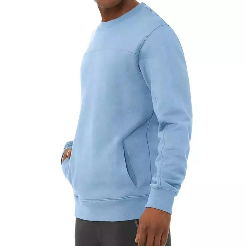 JL1215A Custom Hoodies Cotton Crew Neck Sweatshirt Blank Crewneck Embroidery Sweatshirt With Front Pocket For Men