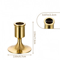 Bougeoirs courts brossés en or noir européens pour bougies coniques, idéaux pour Noël, les fêtes à la maison et les centres de table