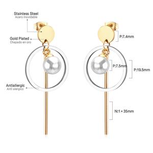 Asonsteel - Pendientes de Aro Colgantes de Acero Inoxidable con Baño de Oro, Último Diseño en Joyería para Mujer - Product Image 2