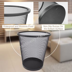 Hôtel <span class=keywords><strong>noir</strong></span> toilette bureau métal treillis métallique corbeilles poubelle poubelle déchets <span class=keywords><strong>papier</strong></span> bacs - Product Image 4