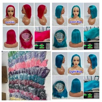 Letsfly Promotion 28$ Perruques Bob Lisses 13x4 Lace Frontal 10 12 14 pouces Couleur Personnalisée Perruques Cheveux Humains Vente en Gros 130g 9A 180%