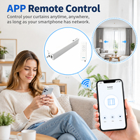 Moteur de rideau électrique intelligent tendance ZigBee 4m, ensemble avec télécommande via application Tuya, en matériau PC, pour système de rideaux domestiques et hôteliers