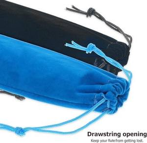 Pochette à cordon en daim de luxe recyclable avec logo de marque personnalisé pour le vin, le café, les stylos, les pinces à épiler, les bijoux - Product Image 5