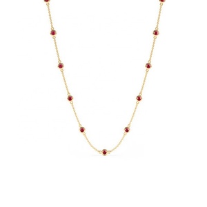 Collar Maimang Custom Elegance, Chapado en Oro de 18k, Plata de Ley 925, con Rubí, Piedra de Nacimiento de Julio, para Mujer - Product Image 1