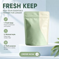 Sachet alimentaire portable en plastique, facile à ouvrir, pour voyage en extérieur, café instantané, thé, portion individuelle