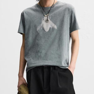 Camisetas gráficas de algodón al por mayor de alta calidad, ropa de calle, camisetas de algodón de gran tamaño, camiseta lavada de peso pesado para hombres de gran tamaño - Product Image 3