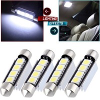 Lampe de lecture LED pour voiture 5050 4SMD 41mm, double pointe, pour plaque d'immatriculation