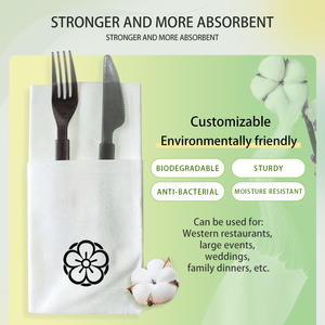Vente en gros DIY personnalisé 40*40cm <span class=keywords><strong>Serviette</strong></span> de table jetable non tissée avec poche pour couverts 1 pli disponible en styles colorés - Product Image 3