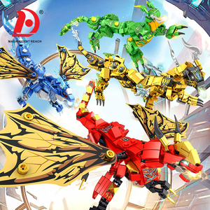 Ensemble de blocs de construction transformables 3-en-1 Dragon Doré, <span class=keywords><strong>jouet</strong></span> de construction éducatif pour enfants, briques de déformation DIY Mecha <span class=keywords><strong>Avion</strong></span> - Product Image 1