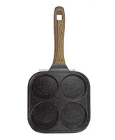 Poêle à frire à fond plat pour petit-déjeuner, idéale pour les œufs et les hamburgers, en aluminium, avec 4 trous, pour la cuisson – Offre Spéciale