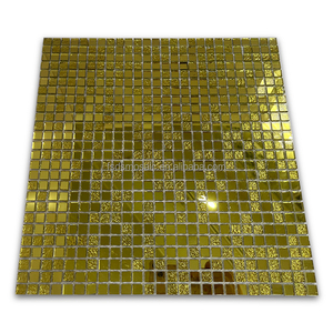 Mosaïque en verre miroir MOSAIC, couleur dorée, moderne, 4 mm, écologique, carreaux muraux intérieurs carrés avec garantie de 5 ans pour les projets - Product Image 2