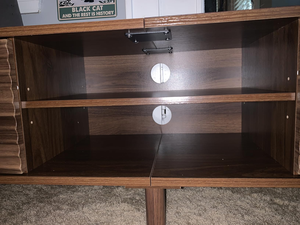 Mueble para <span class=keywords><strong>TV</strong></span> de Estilo Moderno de Mediados de Siglo, Centro de Entretenimiento de Madera con Estantes Ajustables, Mesa Consola para Sala de Estar - Product Image 3