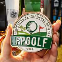 Médailles de championnat de golf personnalisées pour événements jeunesse, trophées de golf en métal, médailles de haute qualité fabriquées en usine