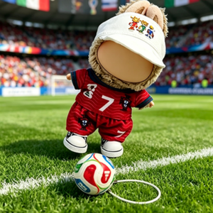 Ropa de Fútbol para Muñecas, Colgante de Peluche de 1ª/2ª/3ª/4ª Generación 7 Conjuntos de Camisetas de Fútbol de Portugal para Muñecas, Disfraces para Cambiar de Uniforme - Product Image 3