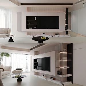 Functional Custom Solid Wood <strong>TV</strong> <strong>Wall</strong> for Living Room with Modern <strong>Shelving</strong> Options and Convenient Storage - Product Image 6